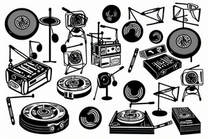 Dj and turntables tattoo idea