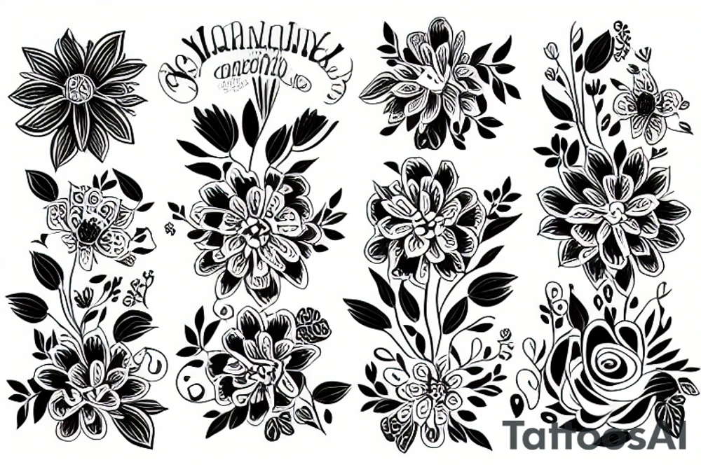 Feminine flowers for side body tattoo idea