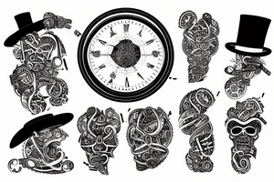 cigar smoking money with top hat tattoo idea