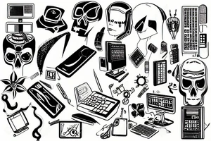 computer hacking tattoo idea