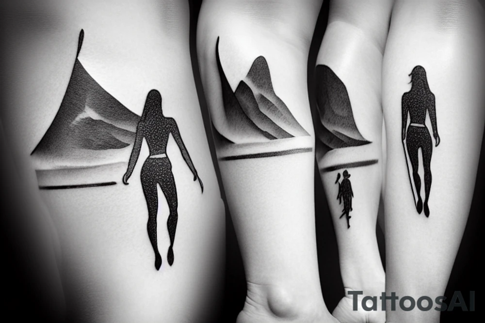 walking in the Lake District striding edge tall athletic woman short hair tattoo idea