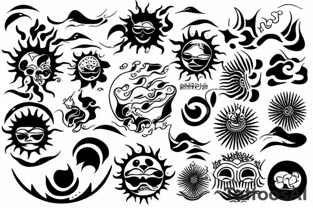 Sun Ocean tattoo idea