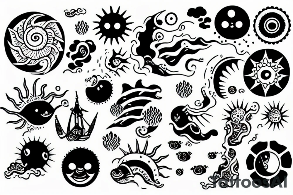Sun Ocean tattoo idea
