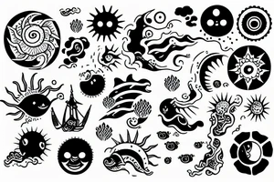 Sun Ocean tattoo idea