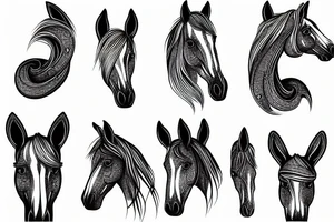 Horse with long ears tattoo idea