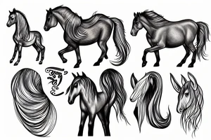 Horse with long ears tattoo idea