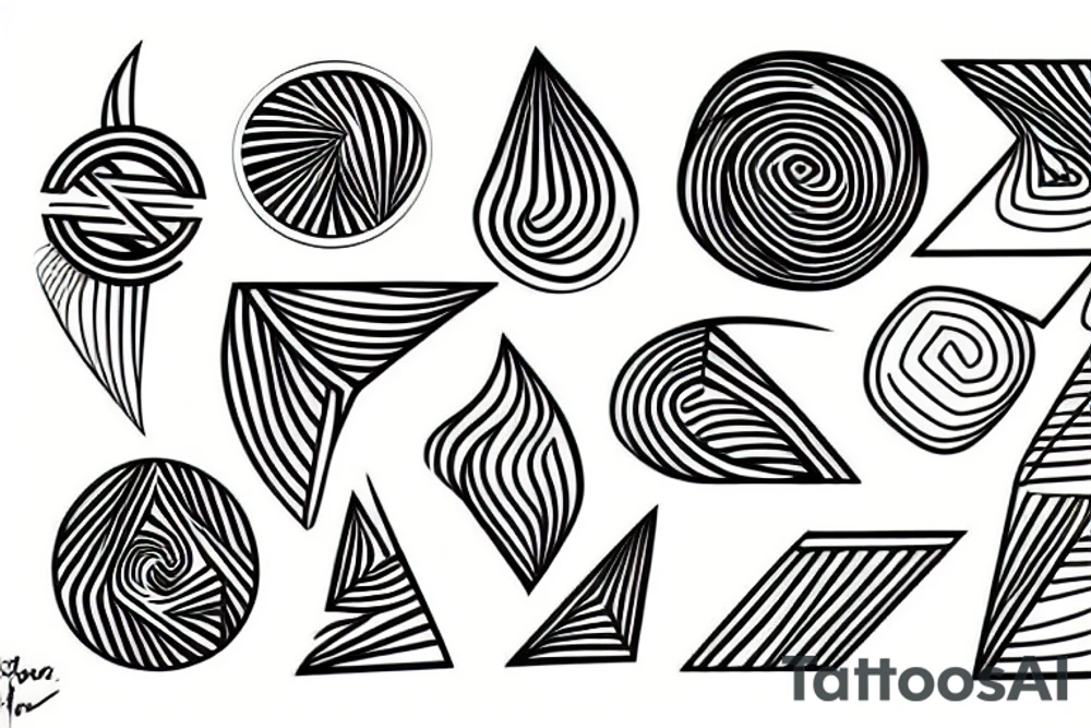 abstract lines tattoo idea