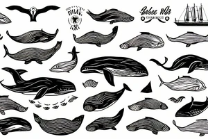 Whale destroying naval fleet tattoo idea
