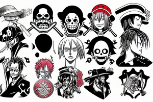 Shanks from One Piece anime tattoo idea