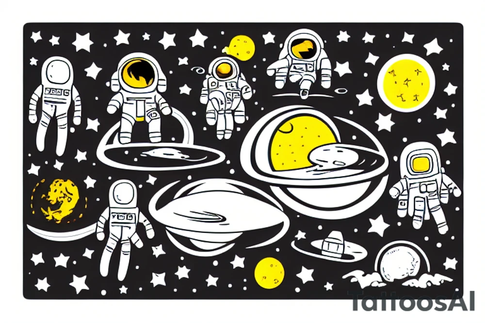 An astronaut floating in the middle of a hayfield tattoo idea