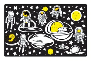 An astronaut floating in the middle of a hayfield tattoo idea