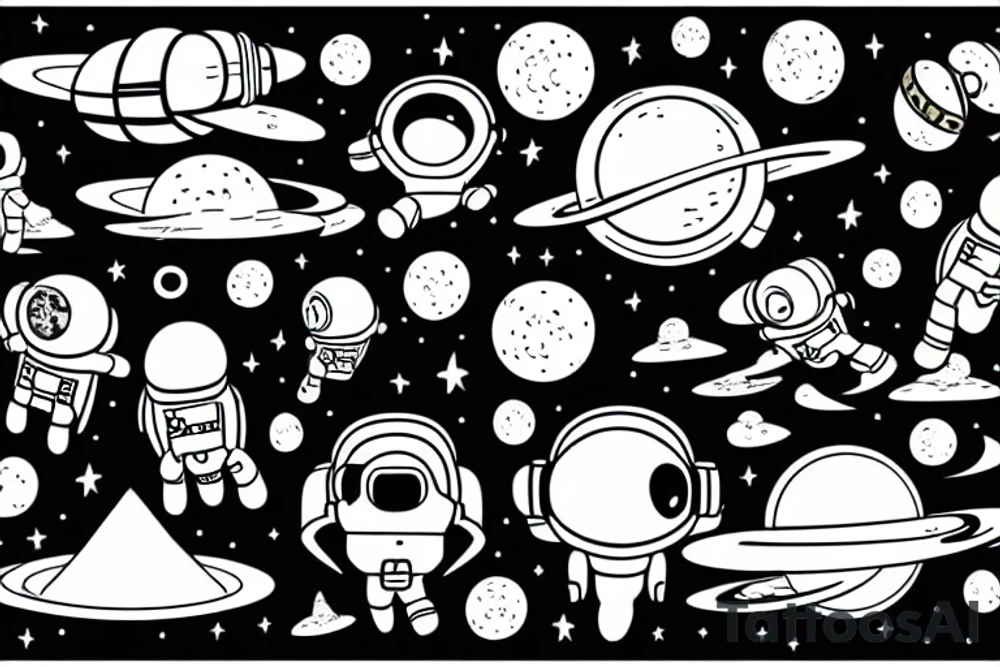 An astronaut floating in the middle of a hayfield tattoo idea