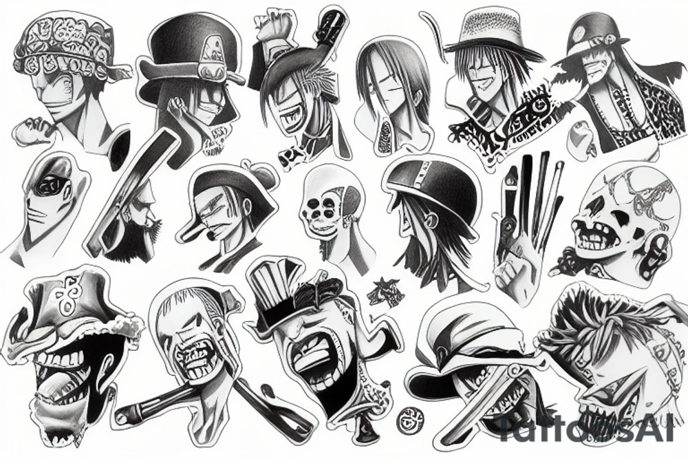 Shanks from One Piece anime tattoo idea