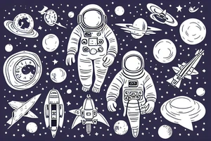 An astronaut floating in the middle of a hayfield tattoo idea
