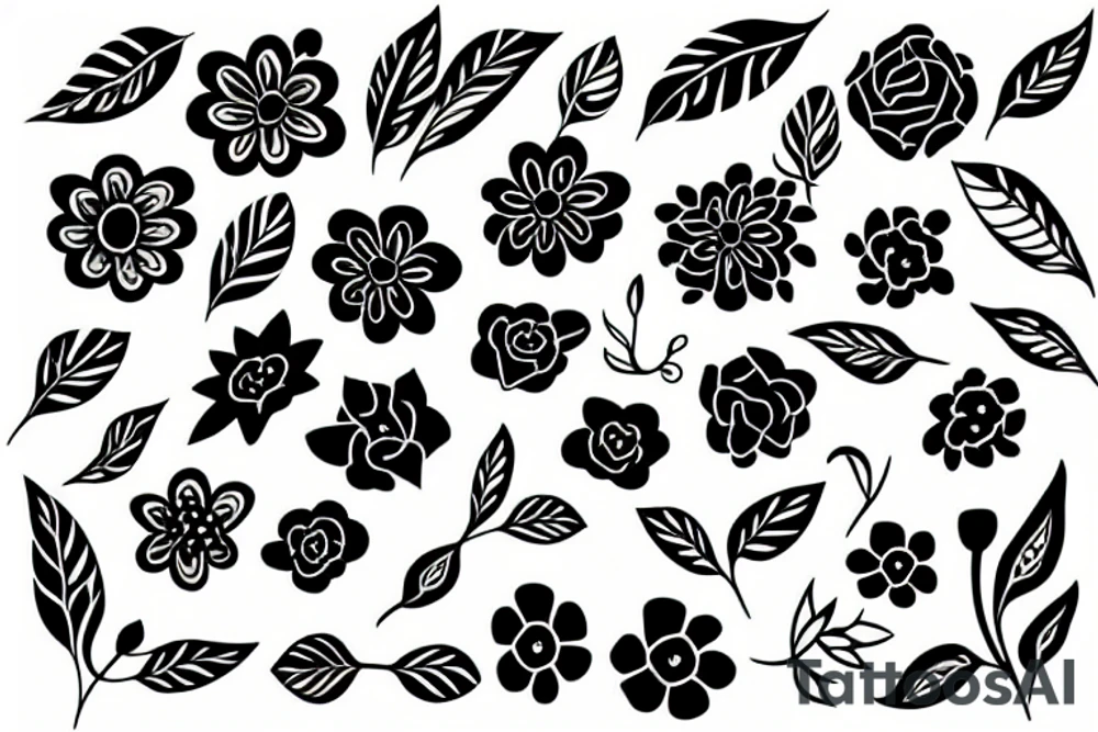 flower with long stem tattoo idea