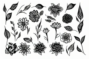 flower with long stem tattoo idea