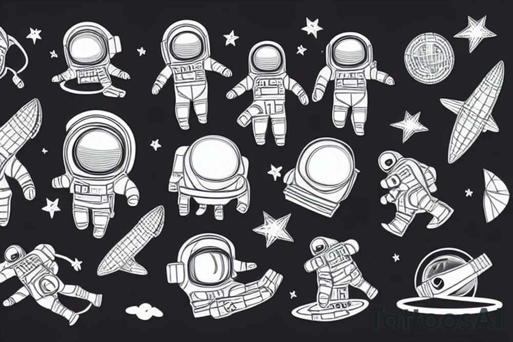 An astronaut floating in the middle of a hayfield tattoo idea