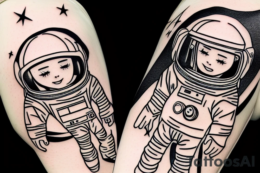 An astronaut floating in the middle of a hayfield tattoo idea