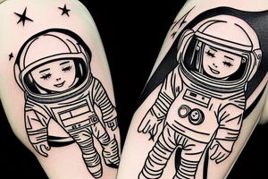 An astronaut floating in the middle of a hayfield tattoo idea