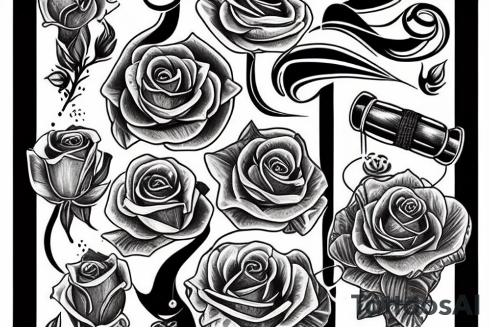 ship rose sabre tattoo idea