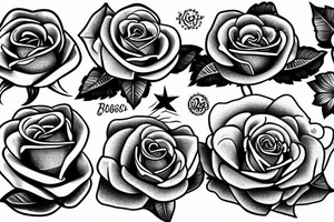 big ship roses tattoo idea