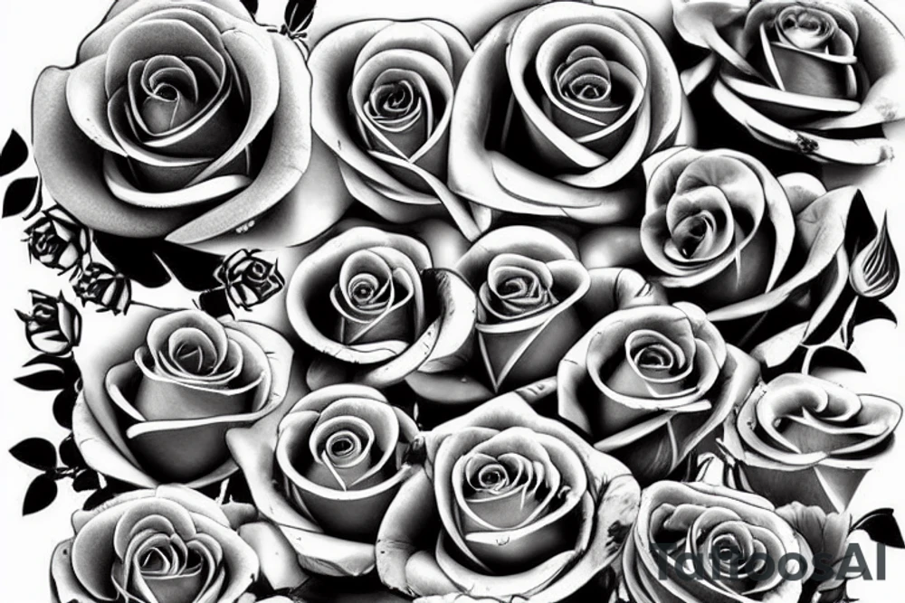 big ship roses tattoo idea