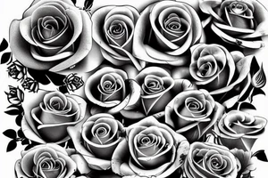 big ship roses tattoo idea