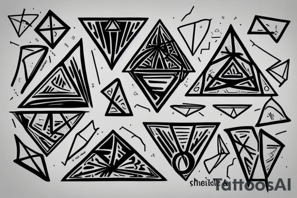 A triangle, a square and a circle tattoo idea