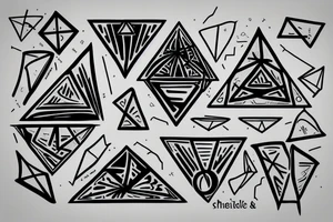 A triangle, a square and a circle tattoo idea