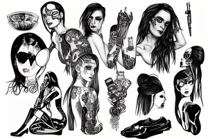 A cyberpunk woman tattoo idea