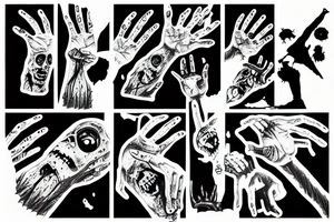Zombie arm raising from a unmarked grave tattoo idea