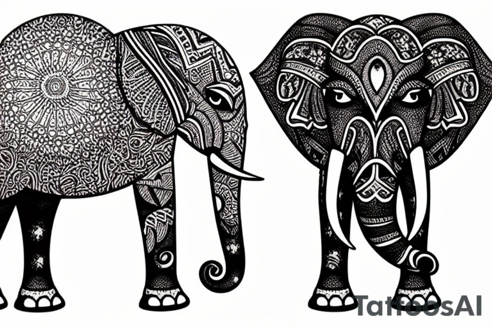 Elephant in the sahara tattoo idea