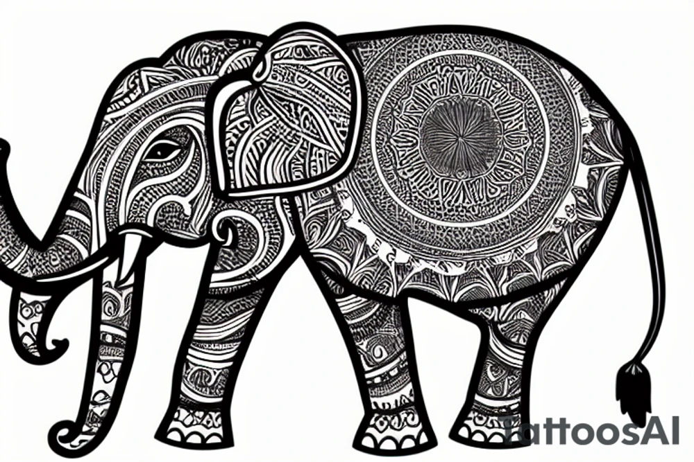 Elephant in the sahara tattoo idea