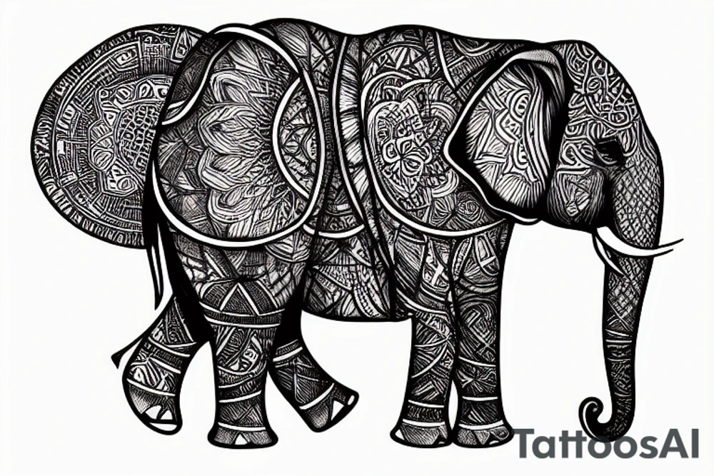 Elephant in the sahara tattoo idea
