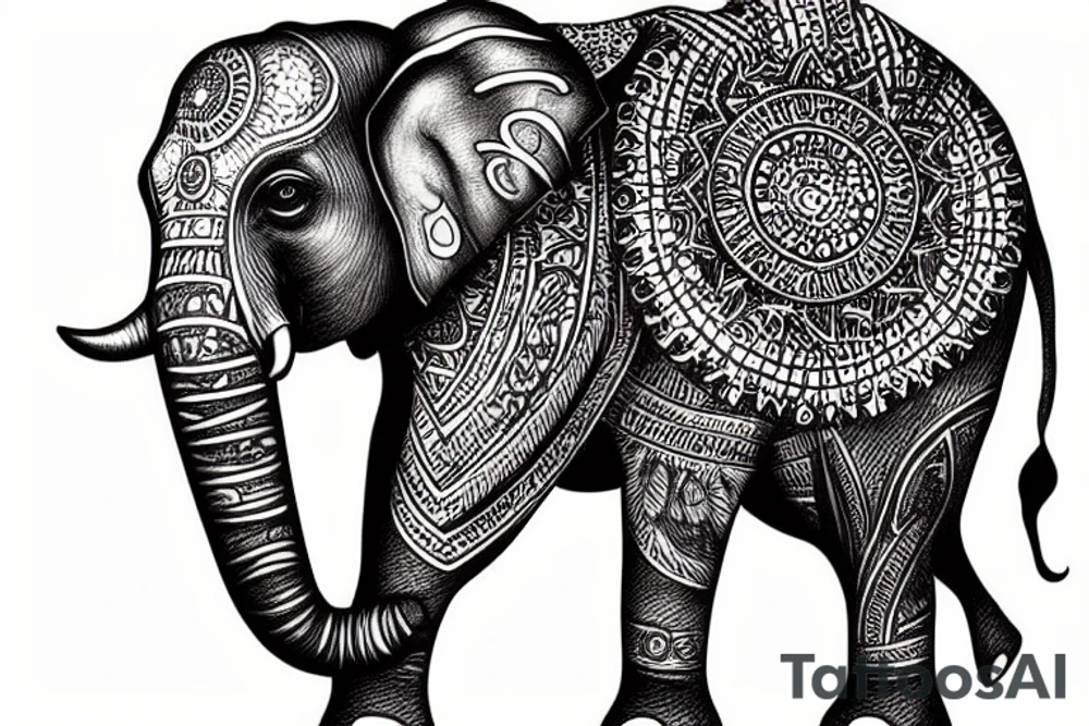 Elephant in the sahara tattoo idea