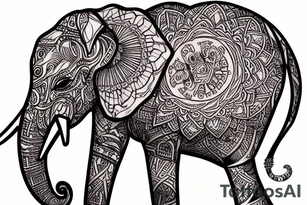 Elephant in the sahara tattoo idea