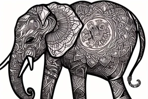 Elephant in the sahara tattoo idea