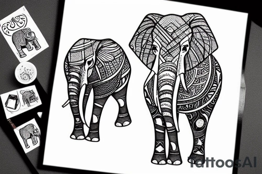 Elephant in the sahara tattoo idea