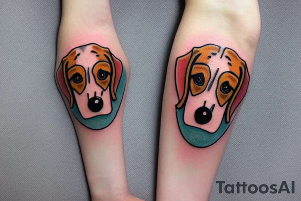 beagle with gun tattoo idea