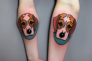 beagle with gun tattoo idea