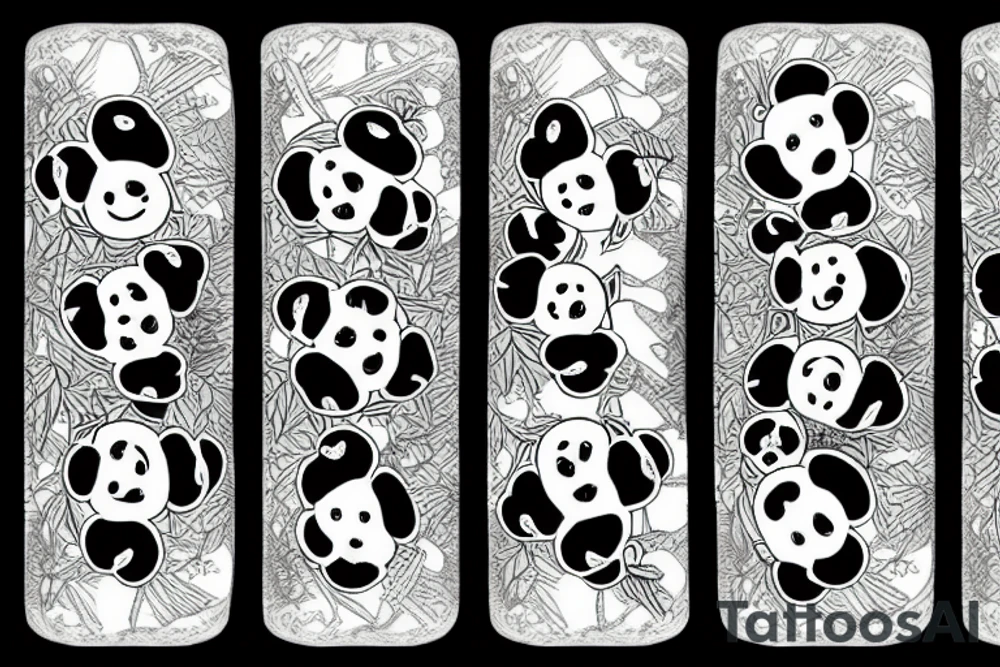 flying panda bears in a forrest tattoo idea