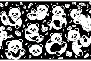flying panda bears in a forrest tattoo idea