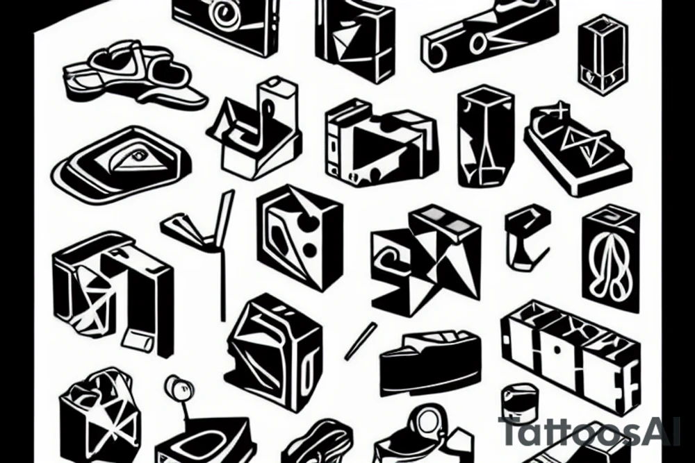 super cool blocks tattoo idea