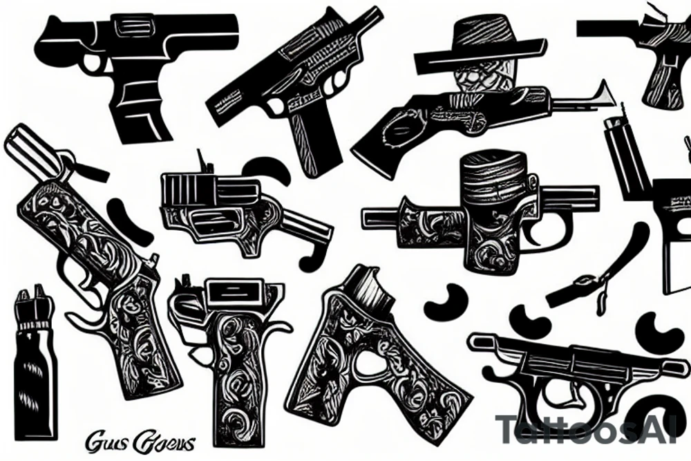 Guns and roses tattoo idea