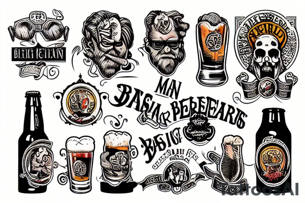 Man drinking Belgian Beer tattoo idea