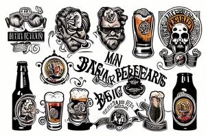 Man drinking Belgian Beer tattoo idea