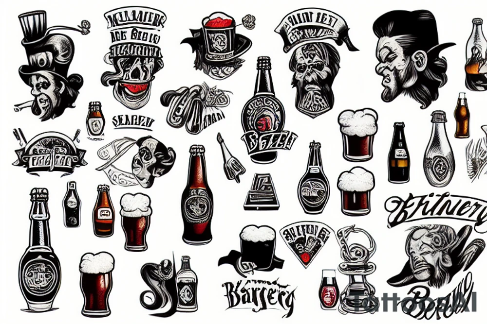 Man drinking Belgian Beer tattoo idea