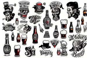 Man drinking Belgian Beer tattoo idea