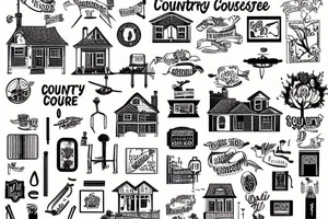 Country house with a slide tattoo idea