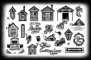 Country house with a slide tattoo idea